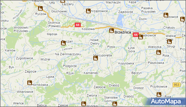 mapa Marcyporęba, Marcyporęba na mapie Targeo