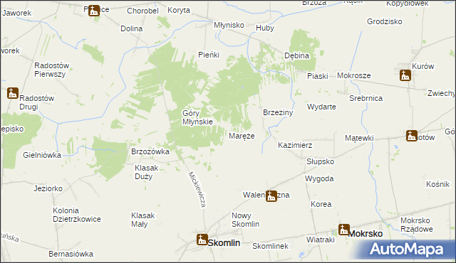 mapa Maręże, Maręże na mapie Targeo