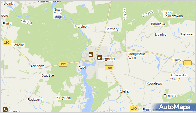 mapa Margonin, Margonin na mapie Targeo