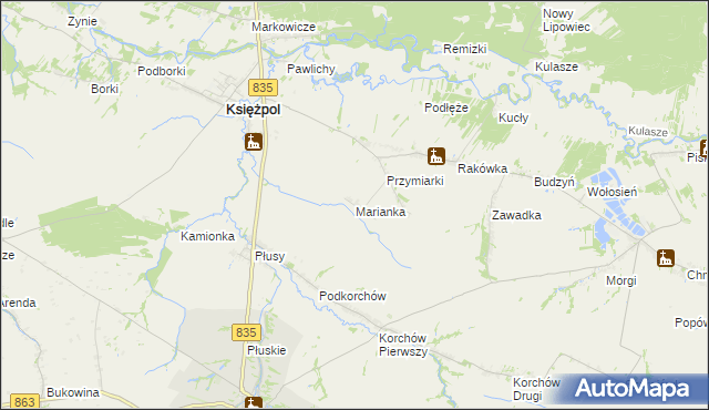 mapa Marianka gmina Księżpol, Marianka gmina Księżpol na mapie Targeo