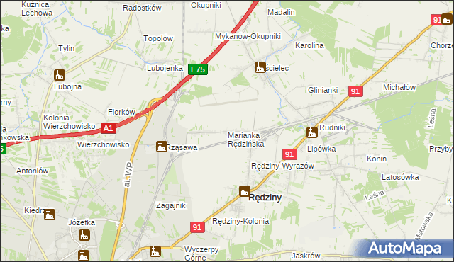 mapa Marianka Rędzińska, Marianka Rędzińska na mapie Targeo