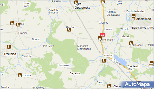 mapa Marianka Siemieńska, Marianka Siemieńska na mapie Targeo