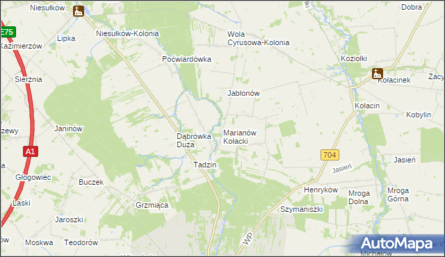 mapa Marianów Kołacki, Marianów Kołacki na mapie Targeo