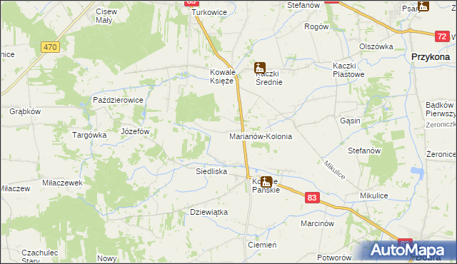 mapa Marianów-Kolonia, Marianów-Kolonia na mapie Targeo