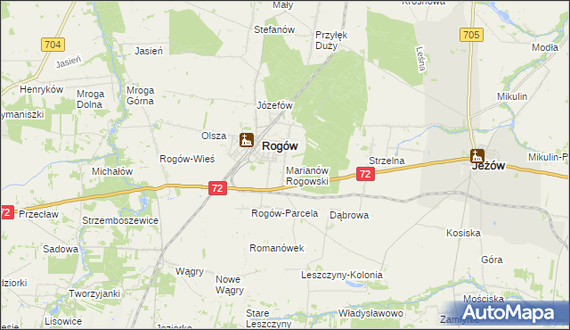 mapa Marianów Rogowski, Marianów Rogowski na mapie Targeo