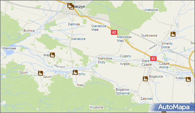 mapa Markotów Duży, Markotów Duży na mapie Targeo