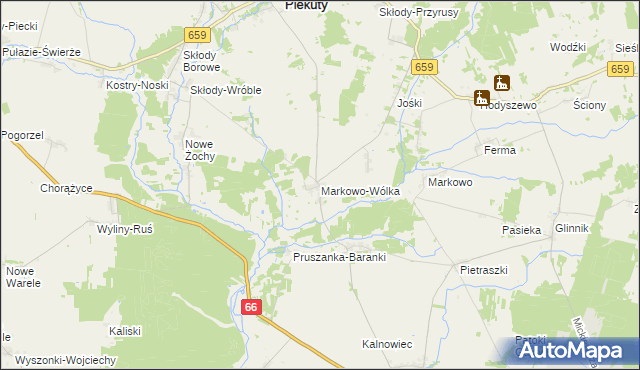 mapa Markowo-Wólka, Markowo-Wólka na mapie Targeo