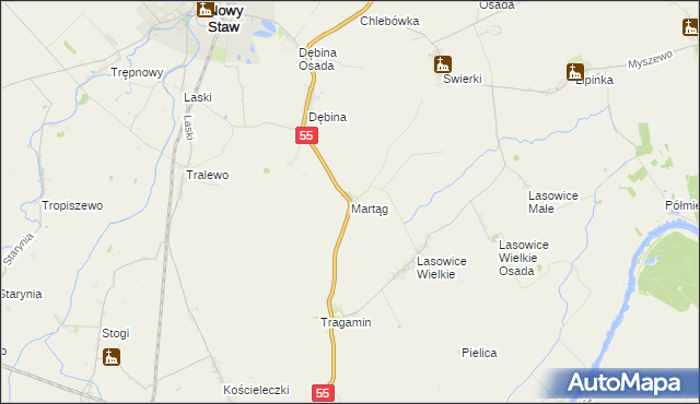 mapa Martąg, Martąg na mapie Targeo