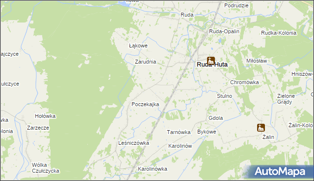 mapa Marynin gmina Ruda-Huta, Marynin gmina Ruda-Huta na mapie Targeo