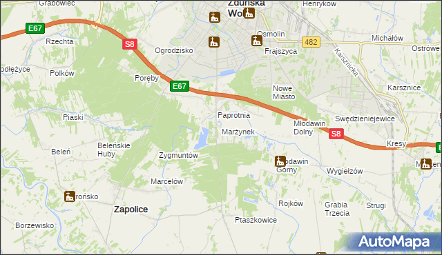 mapa Marżynek, Marżynek na mapie Targeo