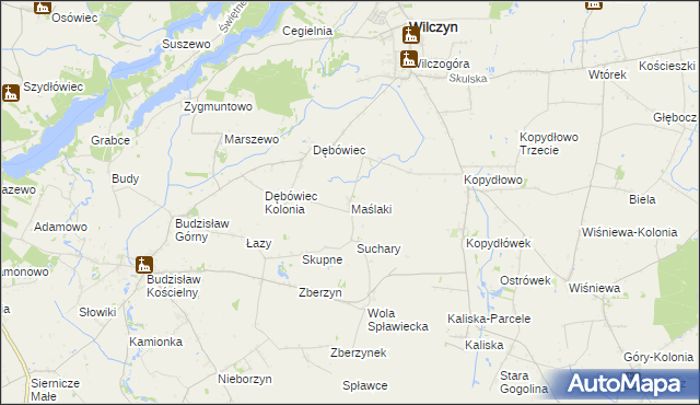 mapa Maślaki, Maślaki na mapie Targeo