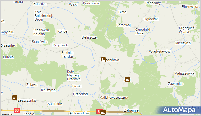 mapa Mazanówka, Mazanówka na mapie Targeo