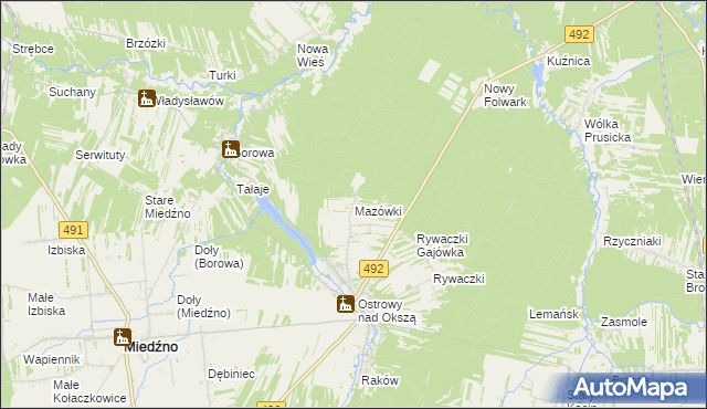 mapa Mazówki, Mazówki na mapie Targeo