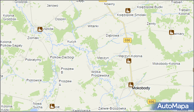 mapa Męczyn, Męczyn na mapie Targeo