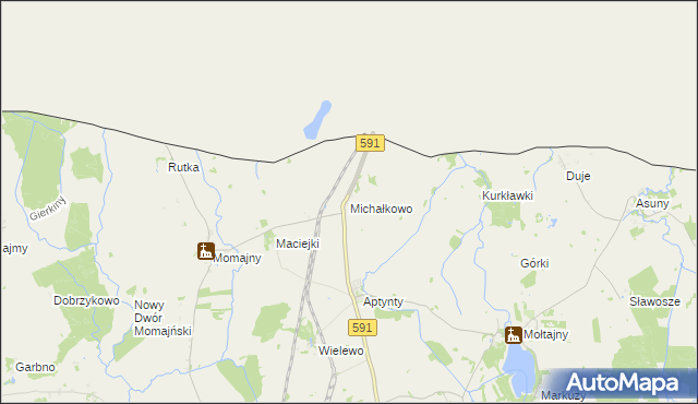 mapa Michałkowo gmina Barciany, Michałkowo gmina Barciany na mapie Targeo