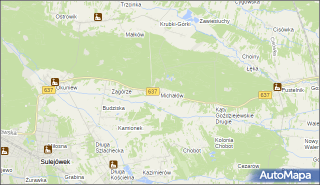 mapa Michałów gmina Halinów, Michałów gmina Halinów na mapie Targeo