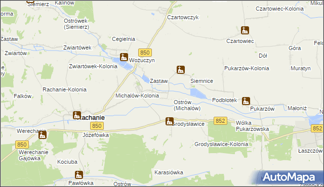 mapa Michalów gmina Rachanie, Michalów gmina Rachanie na mapie Targeo