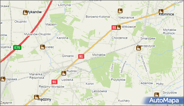 mapa Michałów Rudnicki, Michałów Rudnicki na mapie Targeo