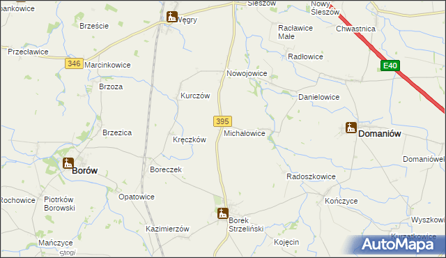 mapa Michałowice gmina Borów, Michałowice gmina Borów na mapie Targeo