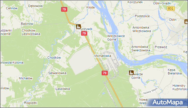 mapa Michałówka gmina Kozienice, Michałówka gmina Kozienice na mapie Targeo