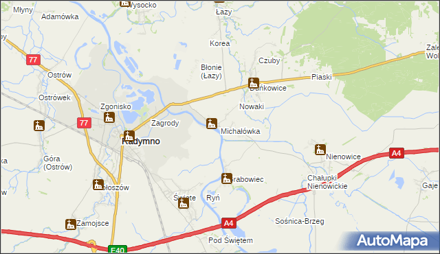 mapa Michałówka gmina Radymno, Michałówka gmina Radymno na mapie Targeo