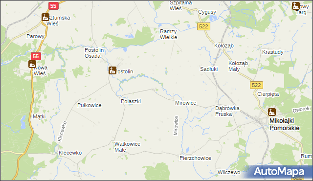 mapa Michorowo, Michorowo na mapie Targeo