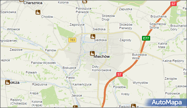 mapa Miechów, Miechów na mapie Targeo