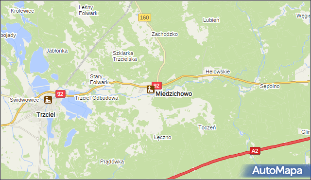 mapa Miedzichowo, Miedzichowo na mapie Targeo