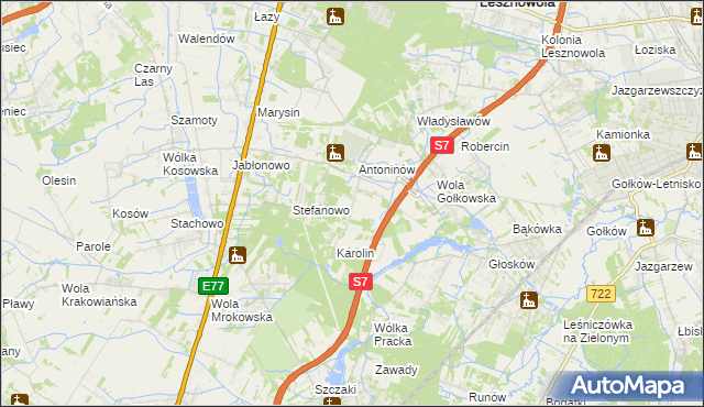 mapa Mieszkowo gmina Piaseczno, Mieszkowo gmina Piaseczno na mapie Targeo