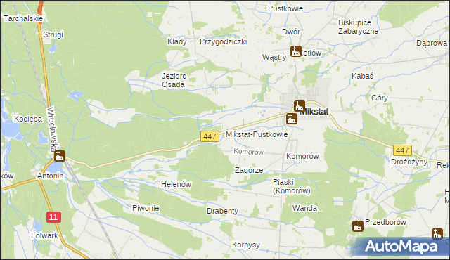 mapa Mikstat-Pustkowie, Mikstat-Pustkowie na mapie Targeo