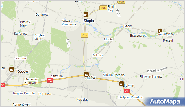 mapa Mikulin gmina Jeżów, Mikulin gmina Jeżów na mapie Targeo