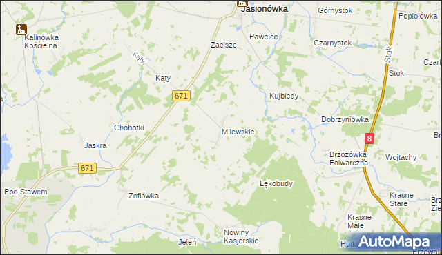 mapa Milewskie, Milewskie na mapie Targeo