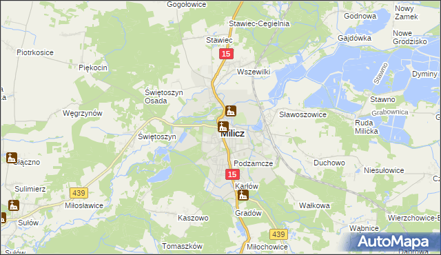 mapa Milicz, Milicz na mapie Targeo