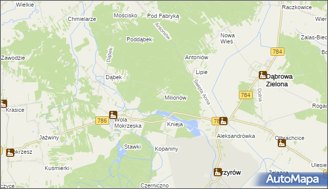 mapa Milionów, Milionów na mapie Targeo