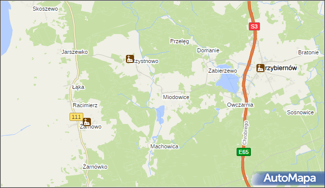 mapa Miodowice, Miodowice na mapie Targeo