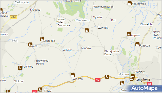 mapa Mionów, Mionów na mapie Targeo