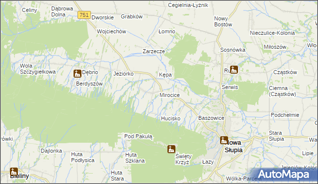 mapa Mirocice, Mirocice na mapie Targeo