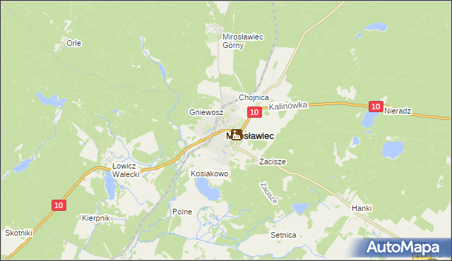 mapa Mirosławiec, Mirosławiec na mapie Targeo