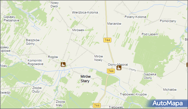 mapa Mirów Nowy, Mirów Nowy na mapie Targeo