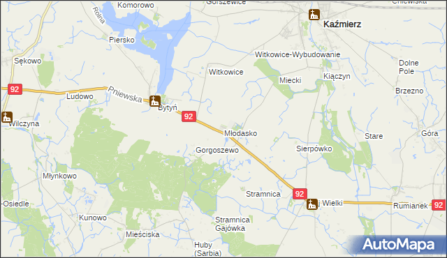 mapa Młodasko, Młodasko na mapie Targeo
