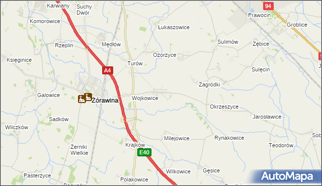 mapa Mnichowice gmina Żórawina, Mnichowice gmina Żórawina na mapie Targeo