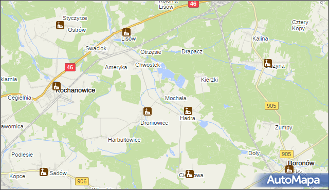 mapa Mochała, Mochała na mapie Targeo