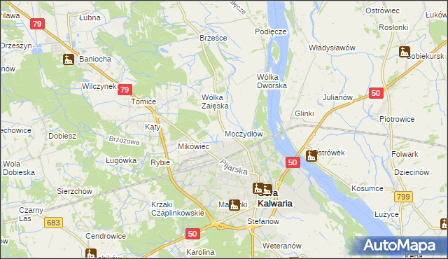 mapa Moczydłów, Moczydłów na mapie Targeo