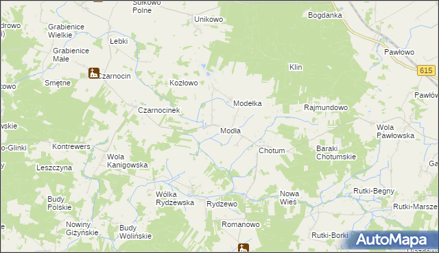 mapa Modła gmina Ciechanów, Modła gmina Ciechanów na mapie Targeo