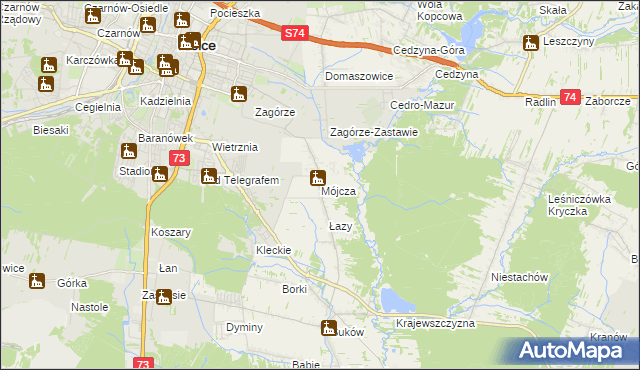 mapa Mójcza, Mójcza na mapie Targeo