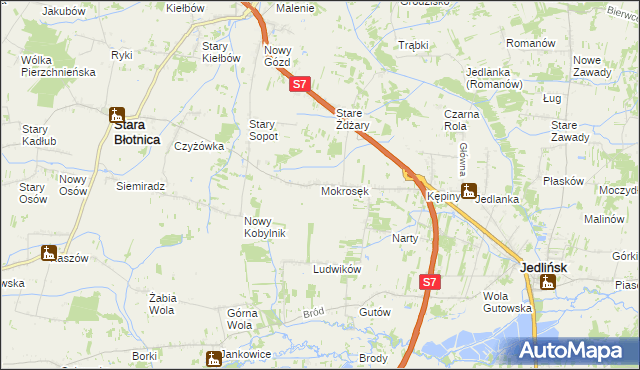 mapa Mokrosęk, Mokrosęk na mapie Targeo