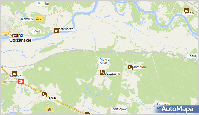 mapa Mokry Młyn, Mokry Młyn na mapie Targeo