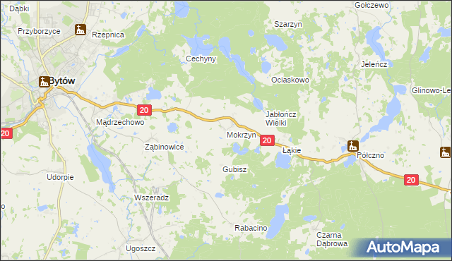 mapa Mokrzyn, Mokrzyn na mapie Targeo