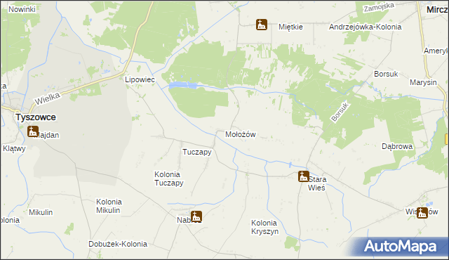 mapa Mołożów, Mołożów na mapie Targeo