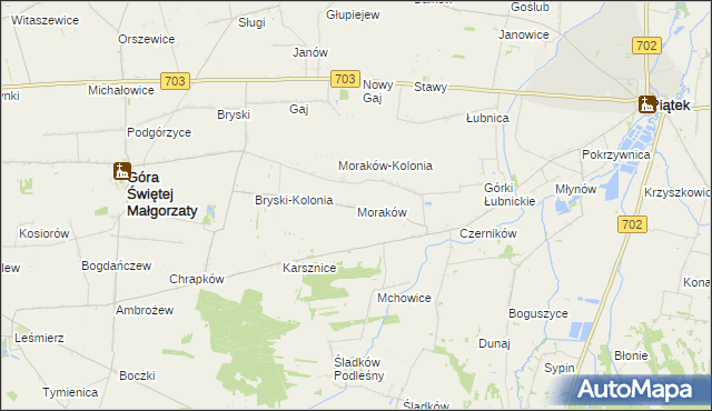 mapa Moraków, Moraków na mapie Targeo